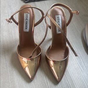 Steve Madden Gold Stiletto Heels with Slingback Strap